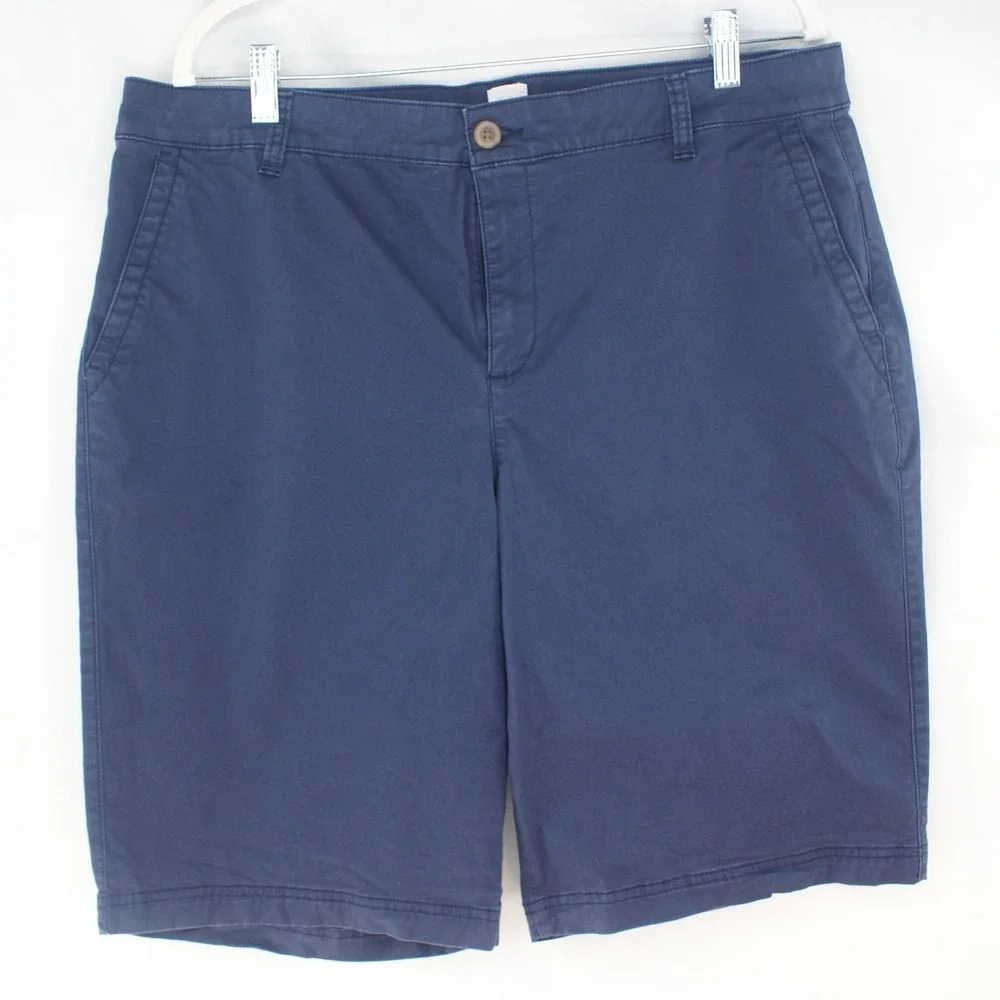 Gap‎ Mens Navy Blue Chino Shorts 9 Inch Inseam Stretch Cotton Size 16 Tall